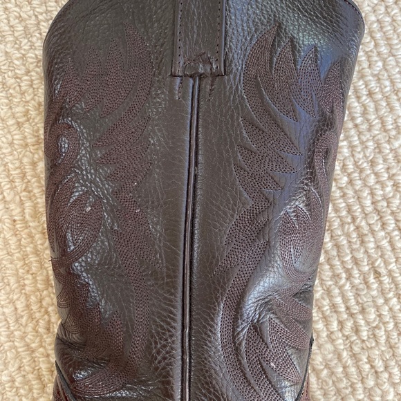 Barely Worn Eel Skin African Boots Made In Mexico Vintage Brown Leather Cowboy - Picture 8 of 17